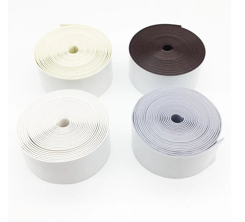 Flexible PVC wall corner protection tape in porcelain white, 3.8cm wide by 3.2m long