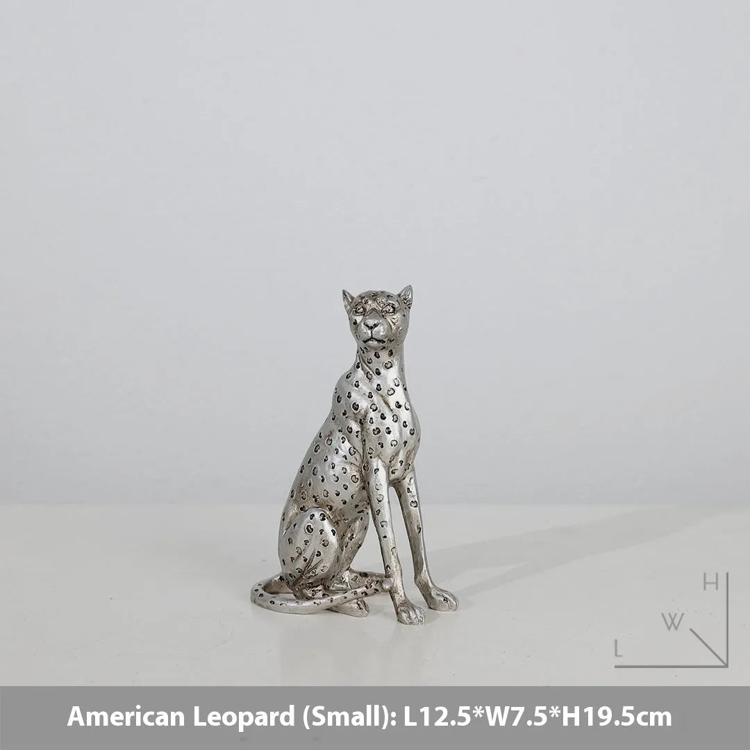Leopard resin ornament in American Leopard colour with modern simplicity styling