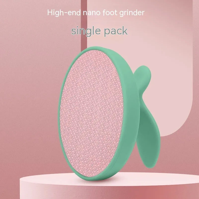 Nano foot grinder for callus removal in pink with rose quartz glass surface, boxed ABS ultra white glass construction