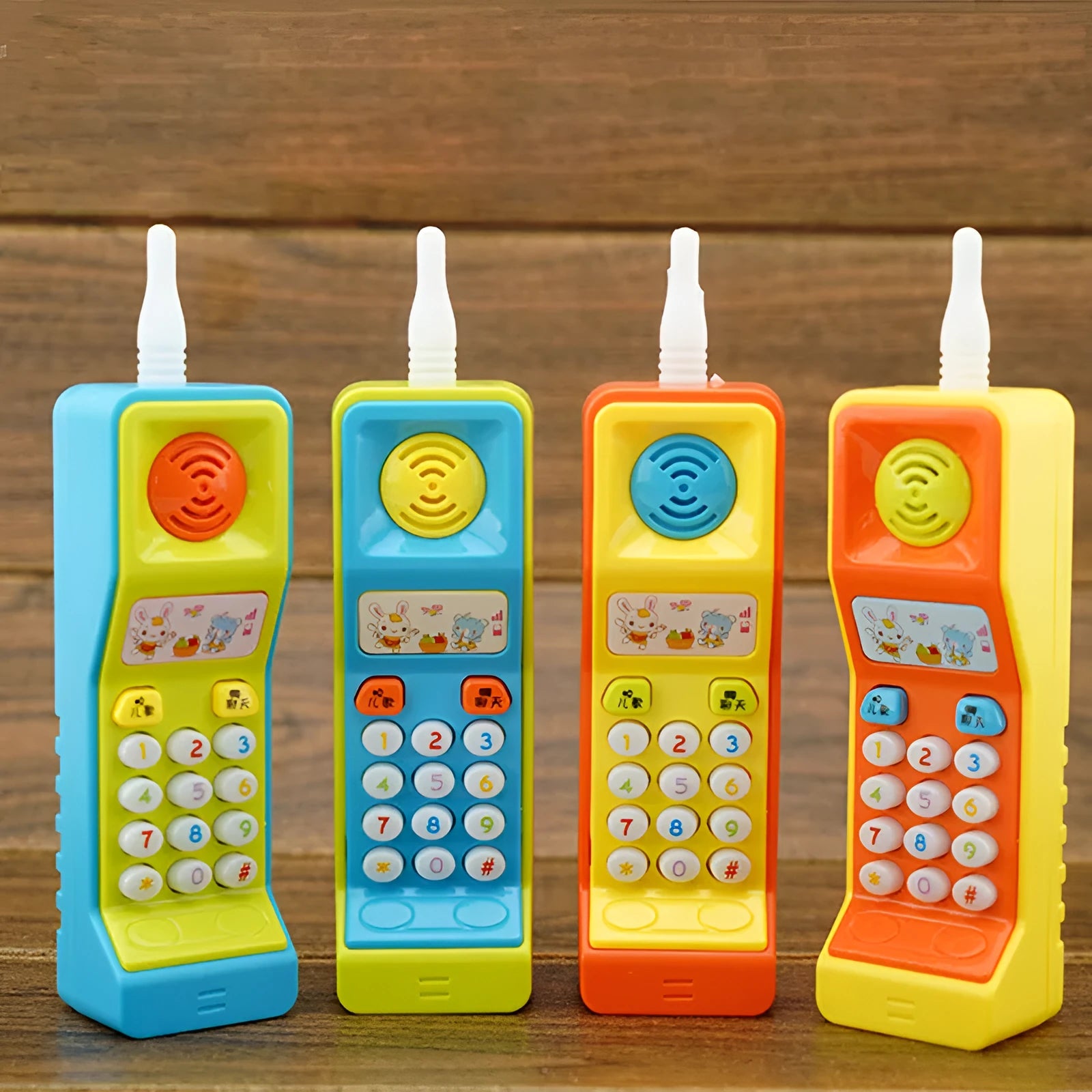 Children's educational toy with sound and light features showing cartoon animal design
