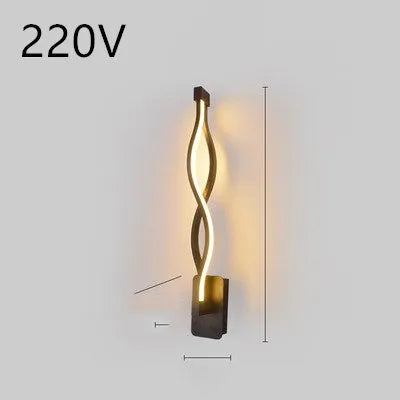 Nordic minimalist LED wall lamp in black or white with silicone shade for bedroom bedside lighting