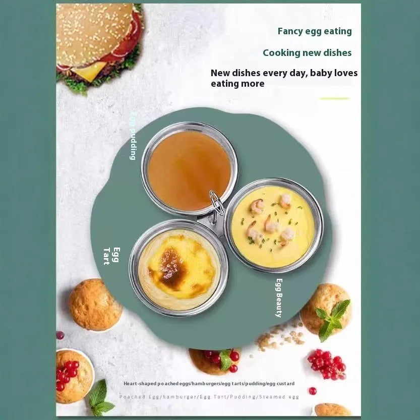 Mini heart-shaped egg steamer made from stainless steel for boiling and stewing eggs