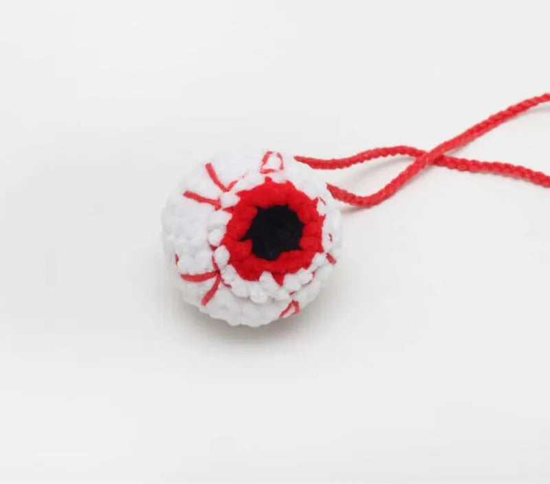 Hand-woven polyester car hanging ornament in cartoon character design