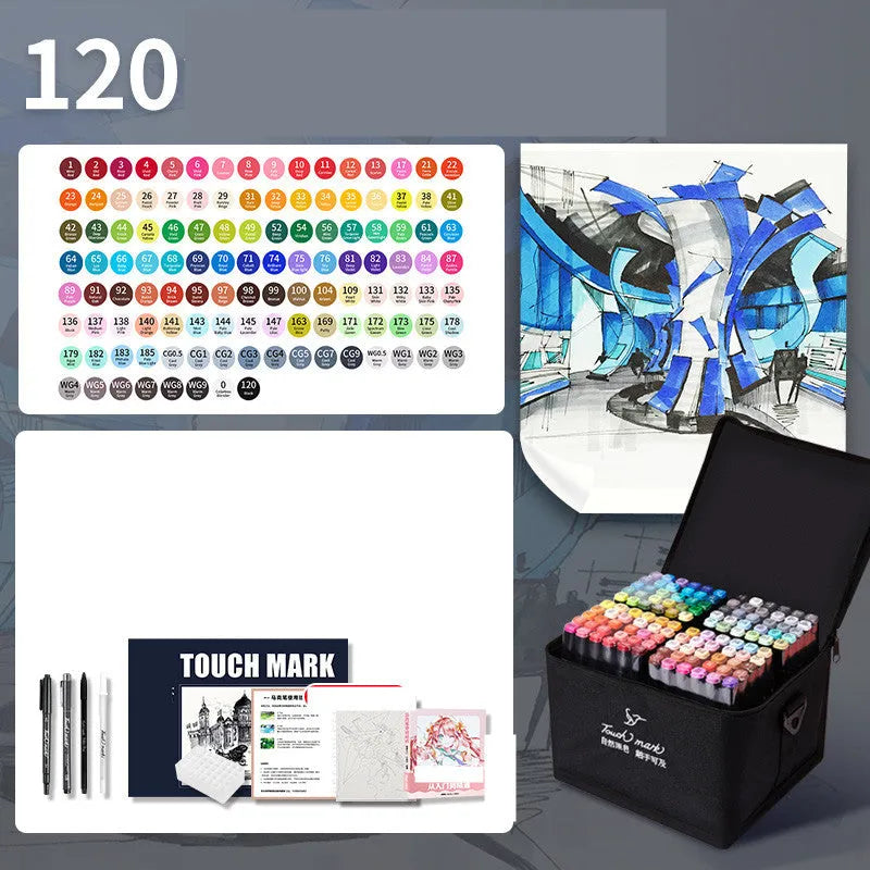 Watercolour pen set for children with 24 colours in a pencil bag, flower design