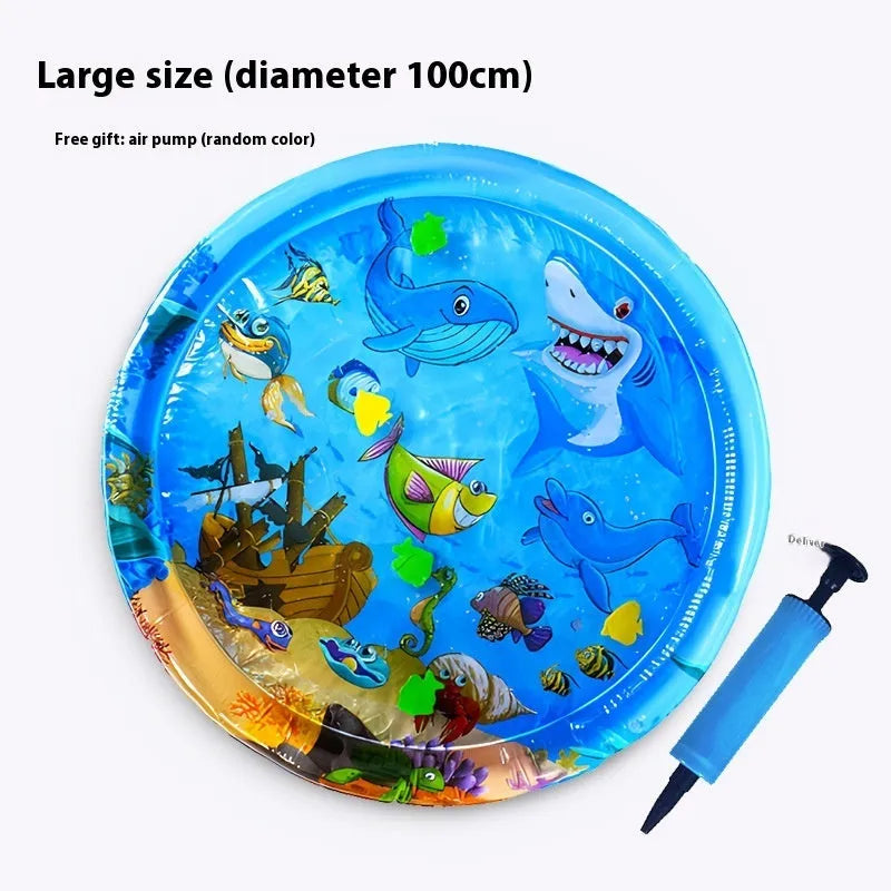 PVC inflatable water cooling bed for cats with dolphin and shark designs