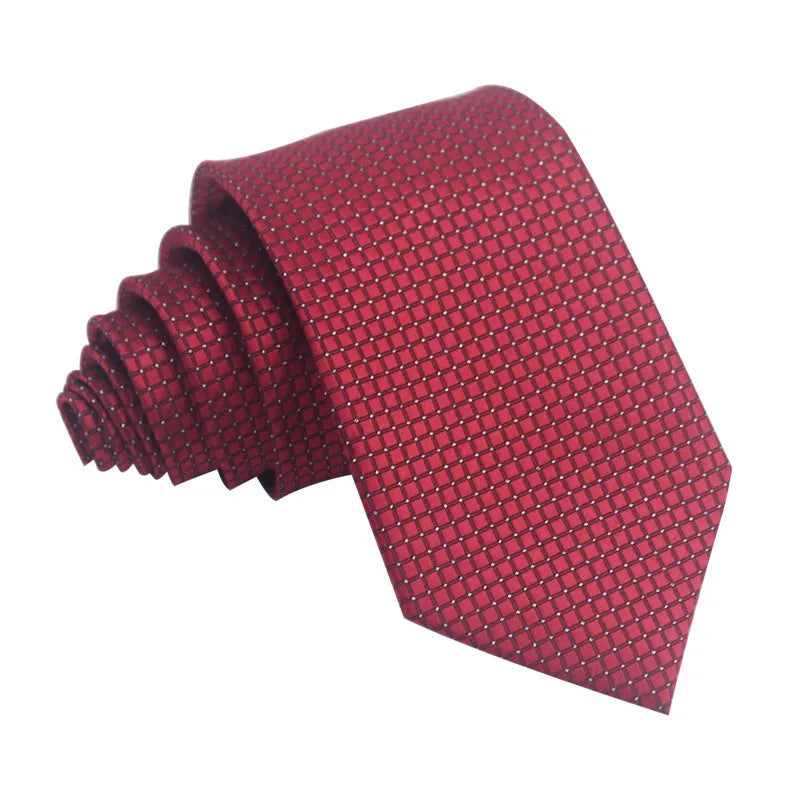 8cm wide polyester jacquard business tie with striped pattern in various colour options