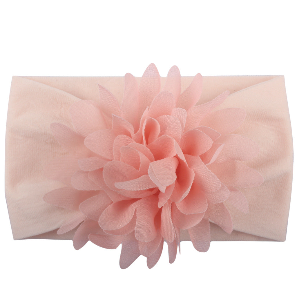Sweet Chiffon Flower Baby Hairband - Super Soft, No-Mark Nylon Headdress for Princess Girls, 0-36 Months