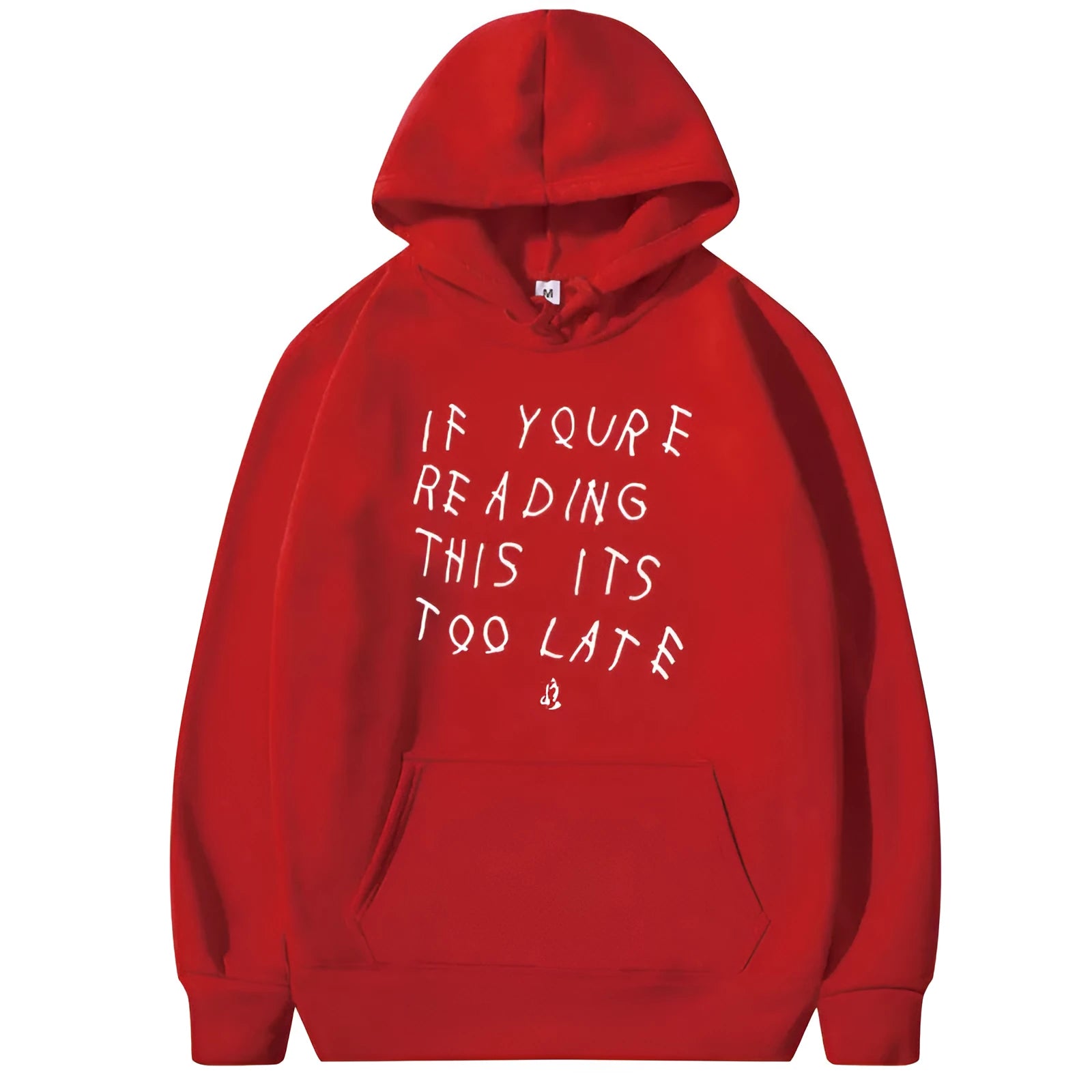 Letter print hoodie for men and women in polyester fibre, side seam pockets, pullover style, available in multiple colours