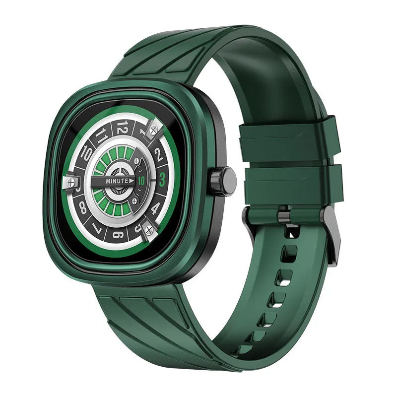 Fashion Bluetooth smart bracelet sports watch with black silicone wristband and touch screen display