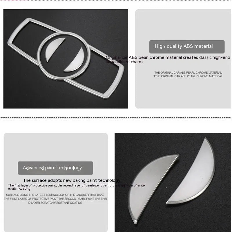 Silver ABS plastic BMW headlight switch frame decorative interior sticker