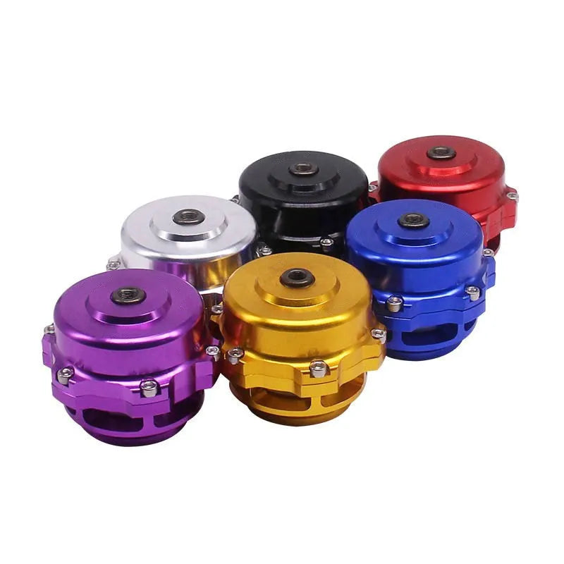 Aluminium alloy turbo blowdown valve in 50mm size, shown in a choice of colours.
