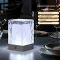 Crystal lamp desktop night light with USB cable and touch control, 80x80x12mm in cold white light variant