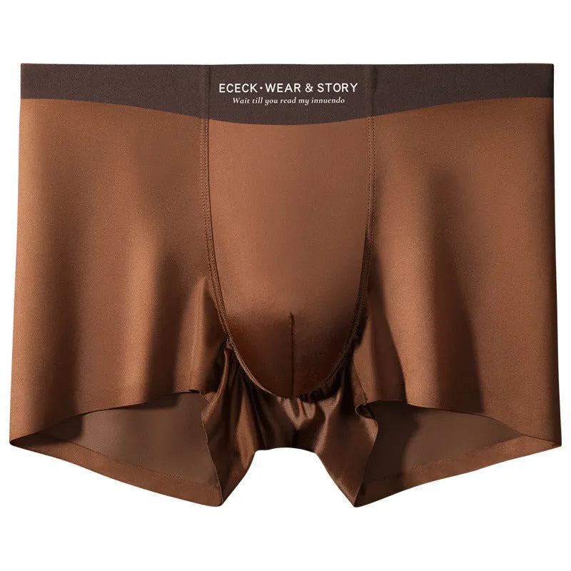 Men's colourblock ice silk seamless underwear in multiple colour options showing front and back views