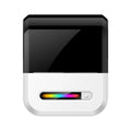 Compact portable wireless Bluetooth thermal printer for self-adhesive labels in Black on a desk