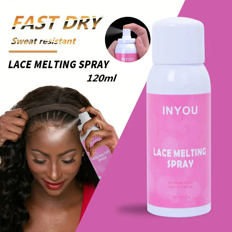 Fast-drying transparent lace wig spray glue 120ml aerosol adhesive for lace bonding