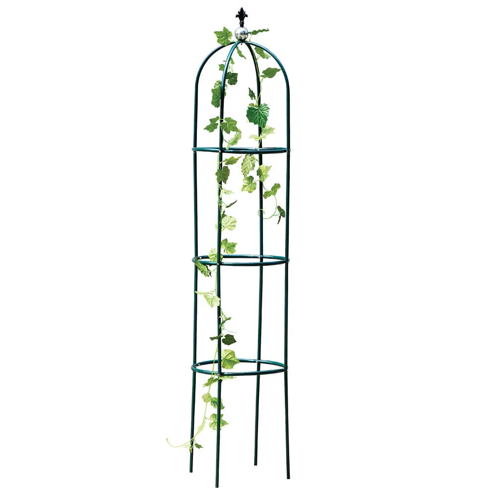 Dark green European-style plant climbing frame with lattice design measuring 188cm high