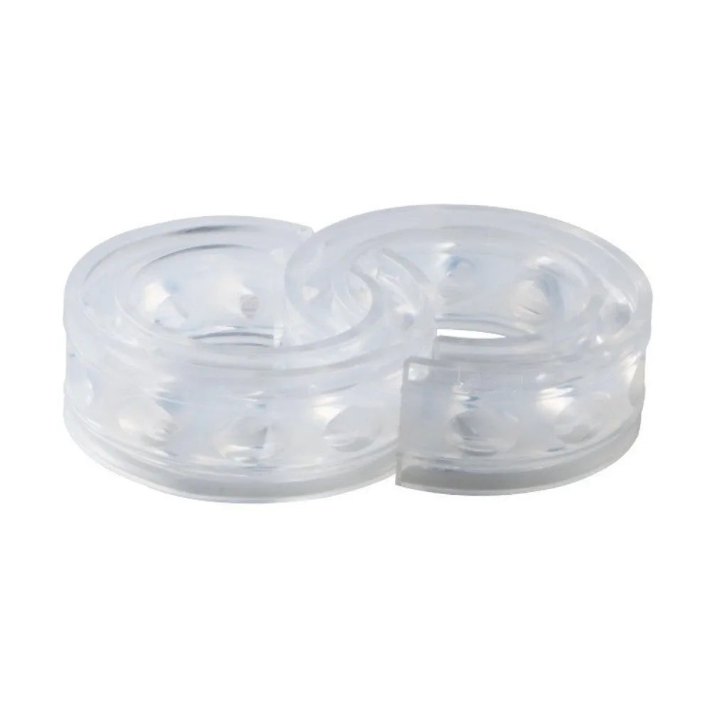 Transparent rubber car spring shock absorber buffers showing six size options for suspension modification