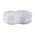 Transparent rubber car spring shock absorber buffers showing six size options for suspension modification