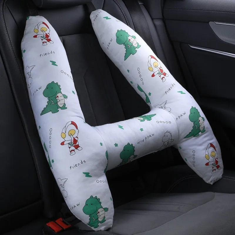 55x70cm automotive headrest pillow with colourful print pattern and pearl cotton filling for car passenger comfort