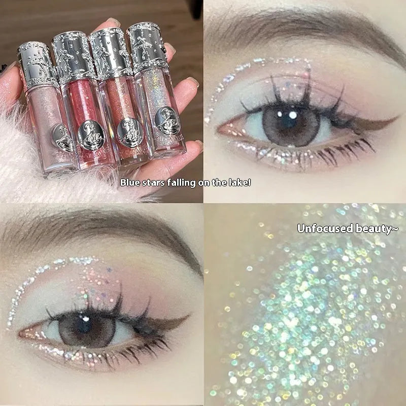 Ballet Liquid Eye Shadow in five metallic shimmer shades: Sakura Field, Doll Log, Butterfly Paradise, Nutcracker, and Pillow Fairy Tale.