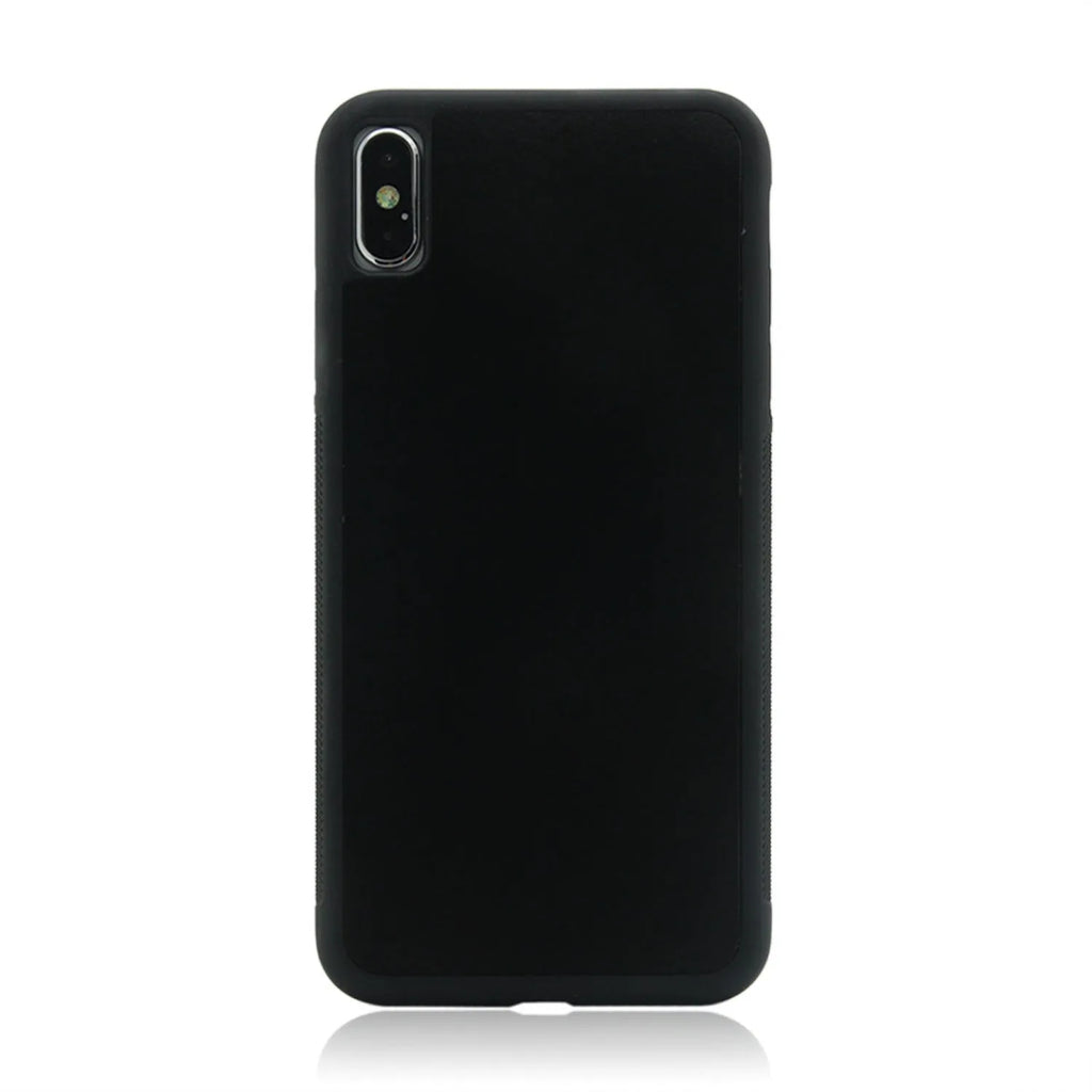 Anti-gravity nano material TPU PC two-in-one shockproof phone case in black with mirror finish for iPhone