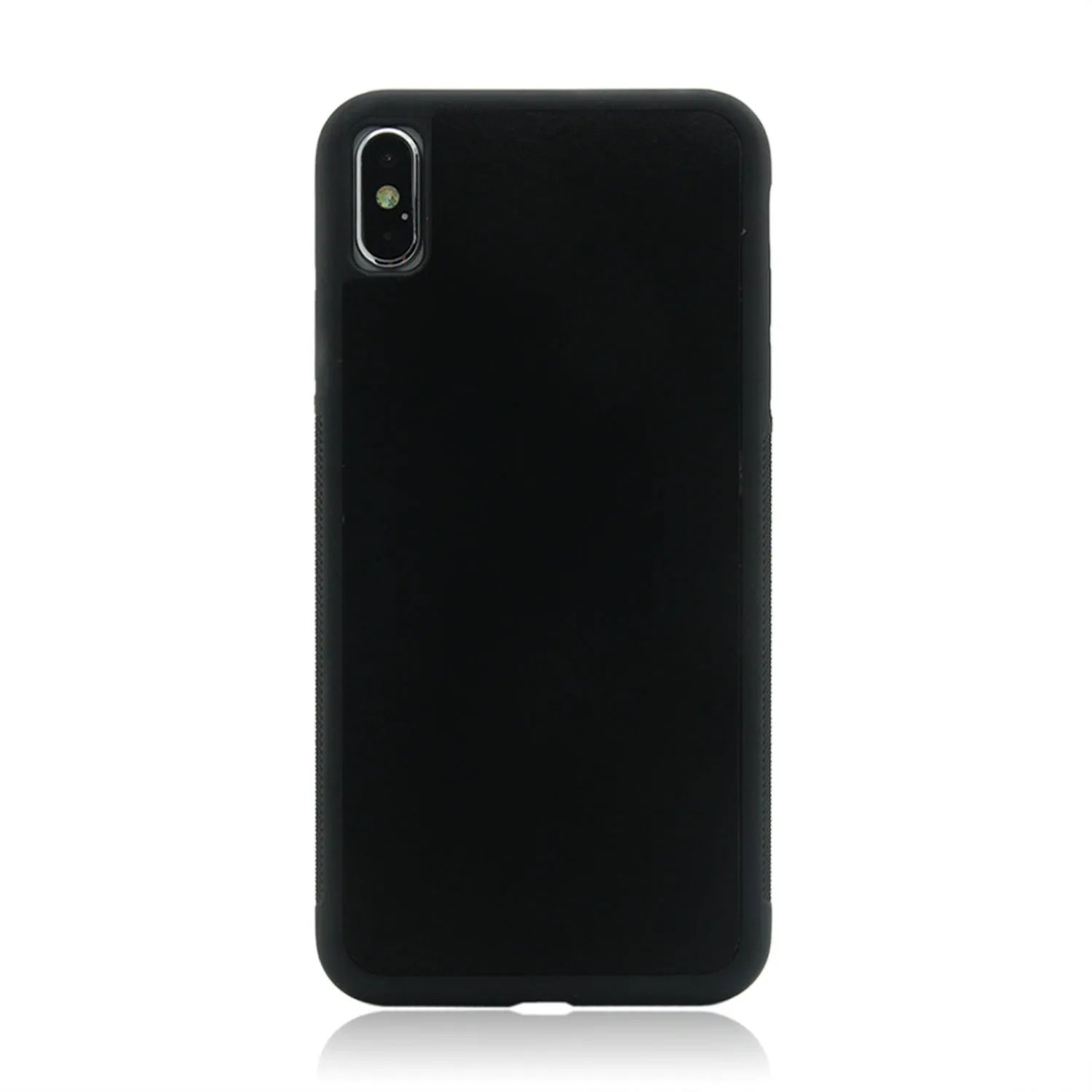 Anti-gravity nano material TPU PC two-in-one shockproof phone case in black with mirror finish for iPhone