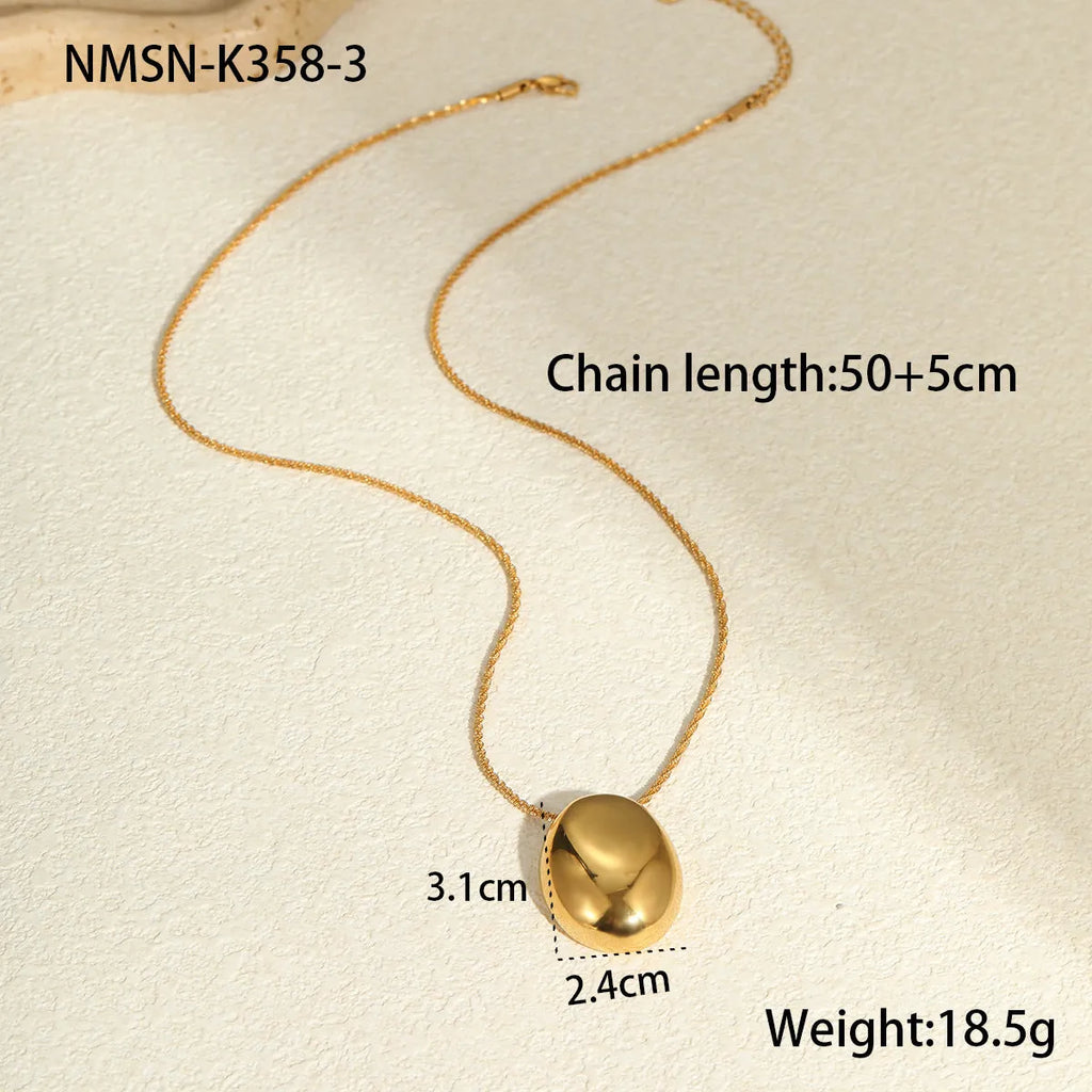 Gold-plated geometric pendant necklace with adjustable stainless steel chain 41-50cm length