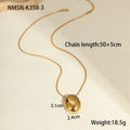 Gold-plated geometric pendant necklace with adjustable stainless steel chain 41-50cm length