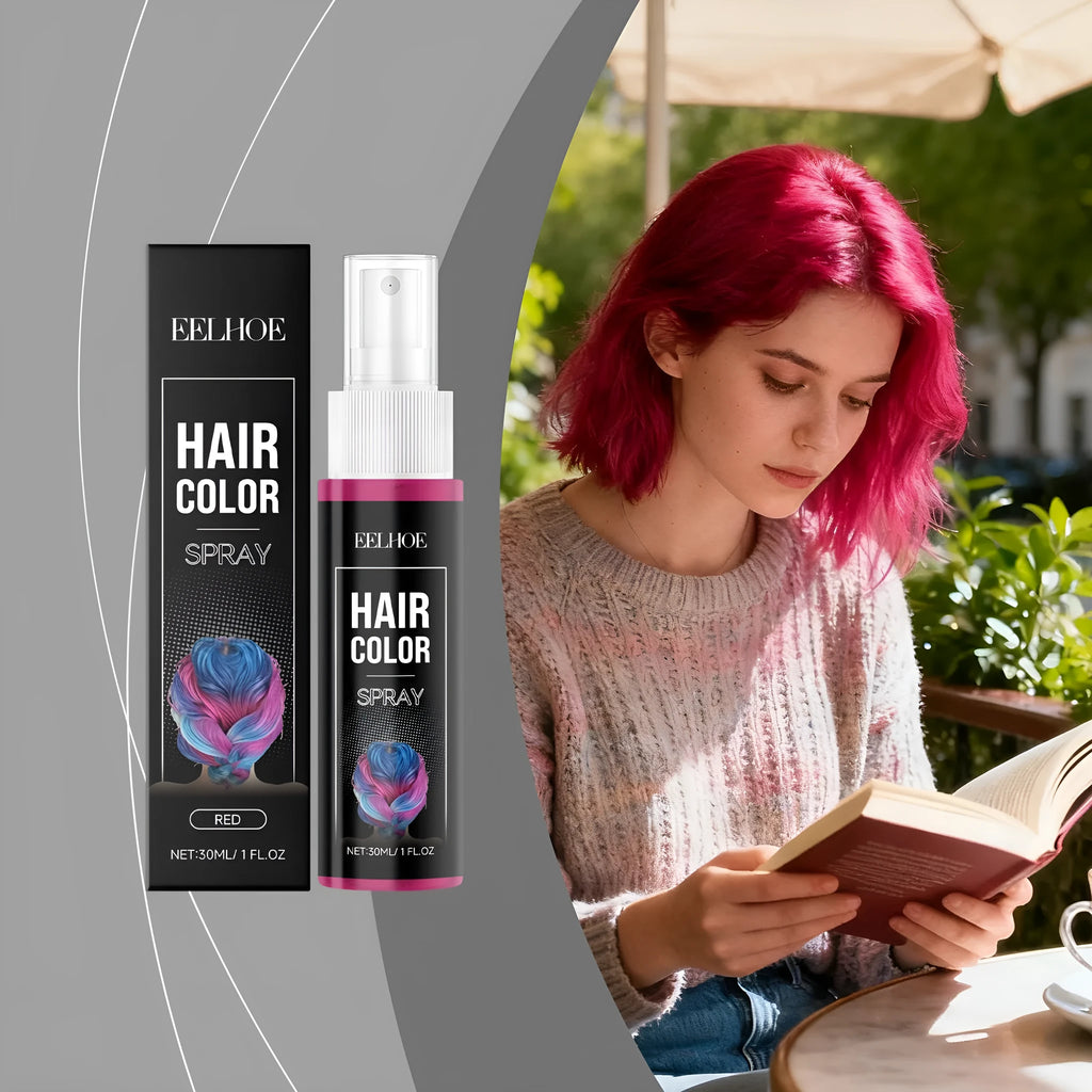 Temporary red hair spray 30ml bottle with wash out colour and conditioning ingredients