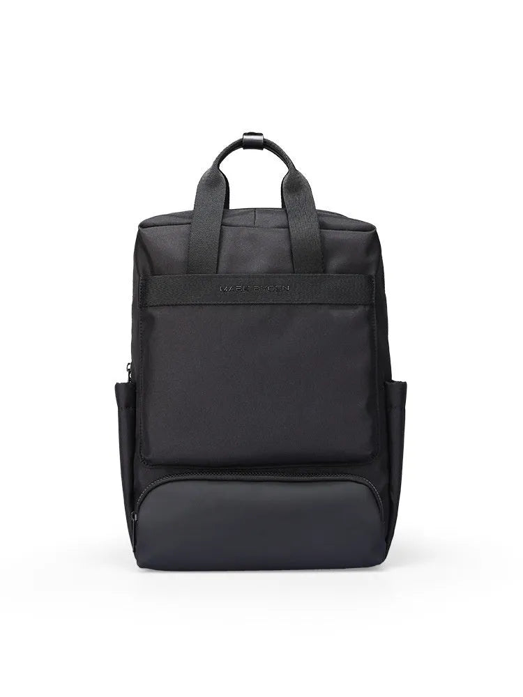 Black Oxford cloth lightweight computer backpack with 20-35 litre capacity.