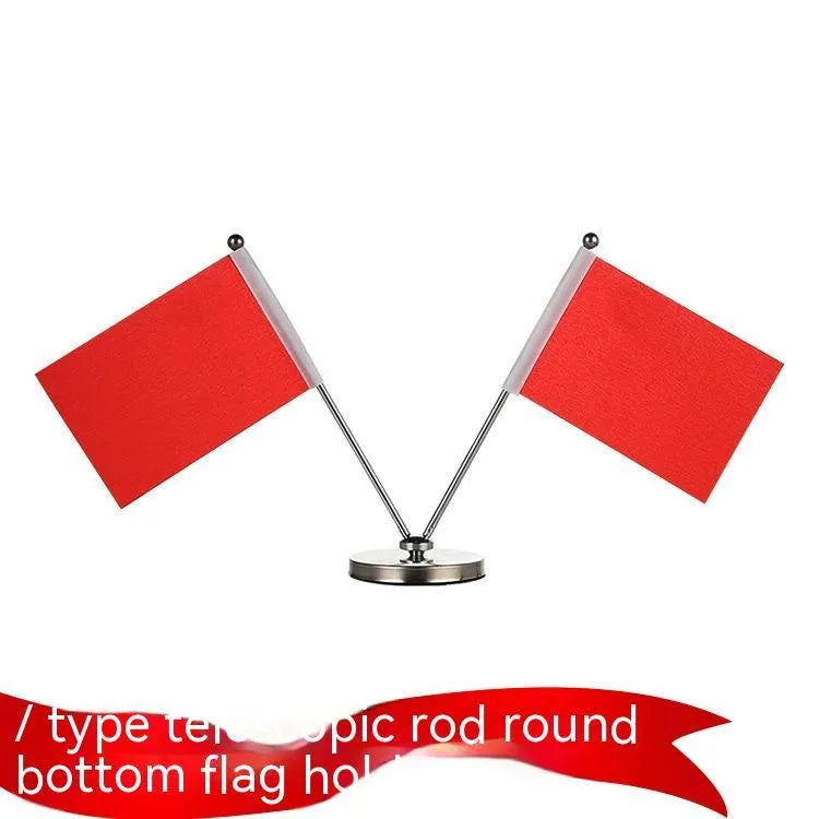Telescopic rod car dashboard flag stand with adjustable height and multiple style options