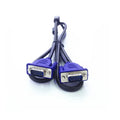 Black VGA cable with blue connector moulding and nickel-plated terminals, 1.5 metres long