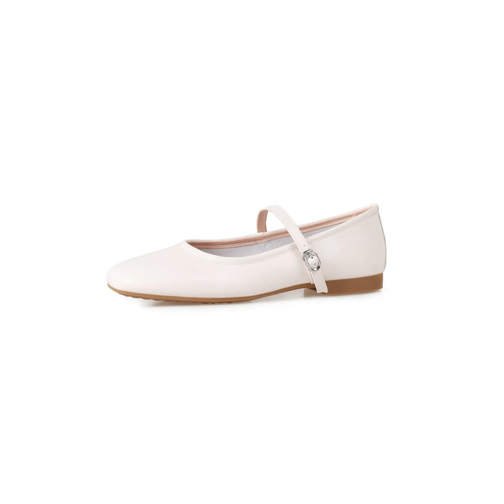 Retro Mary Jane shoes in sheepskin with low heel, round toe, black colour