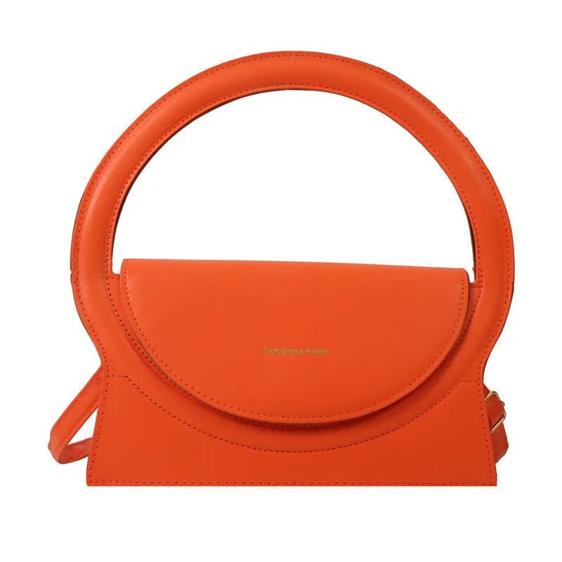 PU leather shoulder messenger bag with sandwich pockets and decorative stitching in five colour options