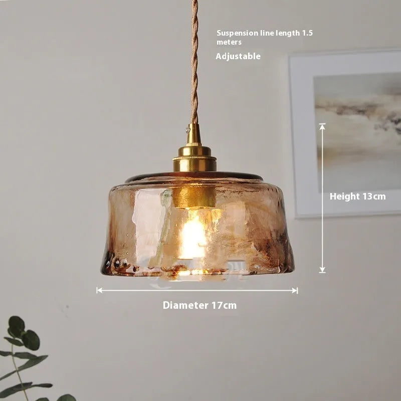 Nordic style brass and glass pendant chandelier with B-bar design for restaurant lighting