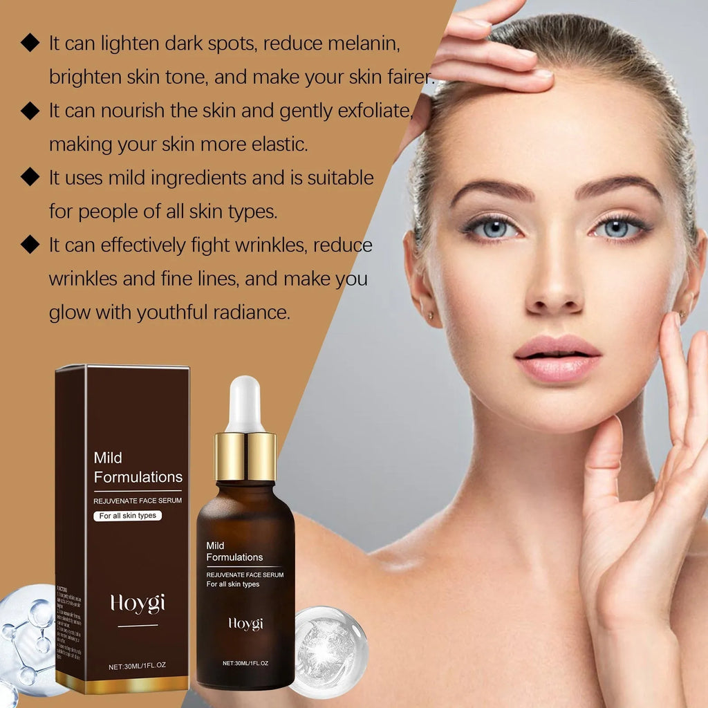 30ml facial essence bottle with hyaluronic acid, arbutin and vitamin C ingredients