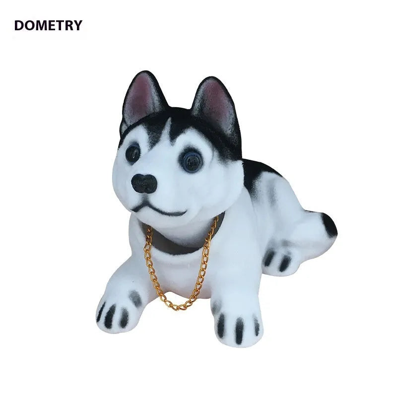 Resin head-shaking dog car decoration in Labrador colour, modern style, on a car dashboard