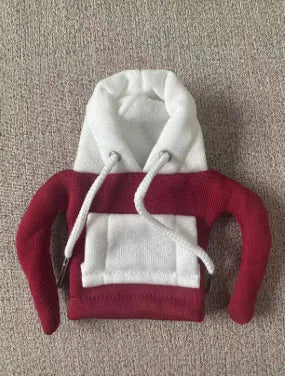 Red and white Christmas-themed polyester hood cover for a car gear shift lever.