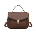 Retro style shoulder messenger bag in horizontal square shape with crossbody strap