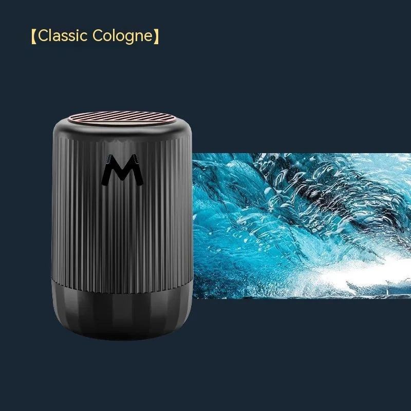 Solid aromatherapy cup for car and home use in choice of four scents, measuring 10 cm by 6 cm.