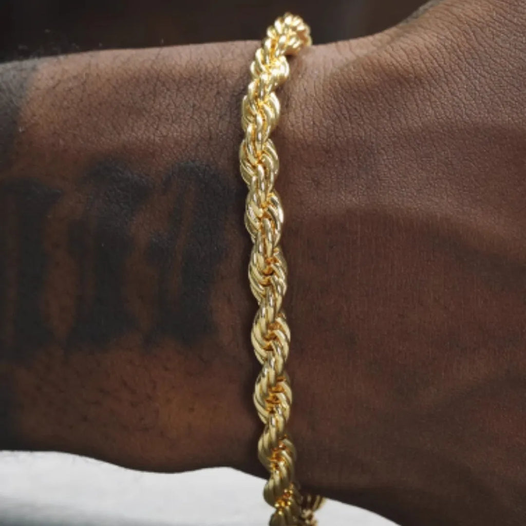 18K Gold Twist Bracelet For Men And Women unisex alloy electroplated 18cm 20cm 22cm