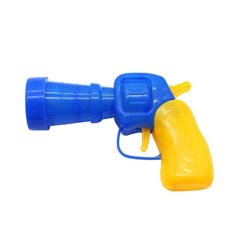 Plush pet launch gun with soft yarn balls for interactive cat and dog play sessions