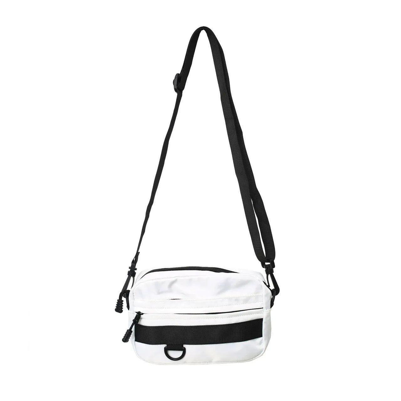 Men's street trend messenger bag in nylon available in black, blue, green or white
