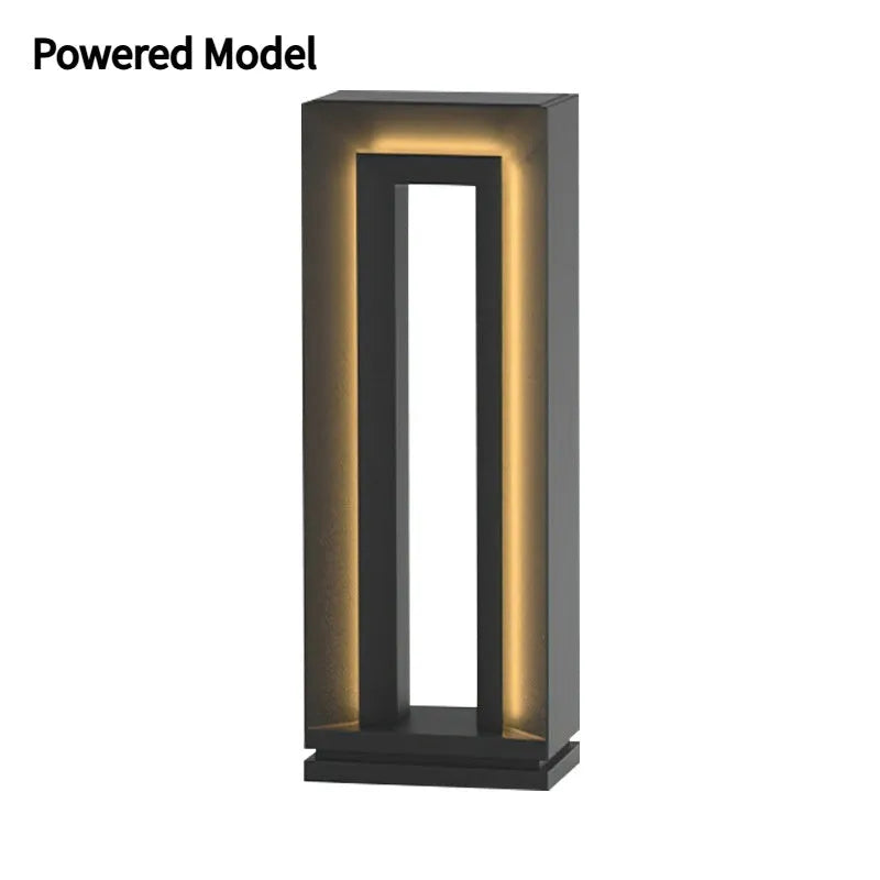 Geometric stainless steel solar garden lamp with acrylic elements