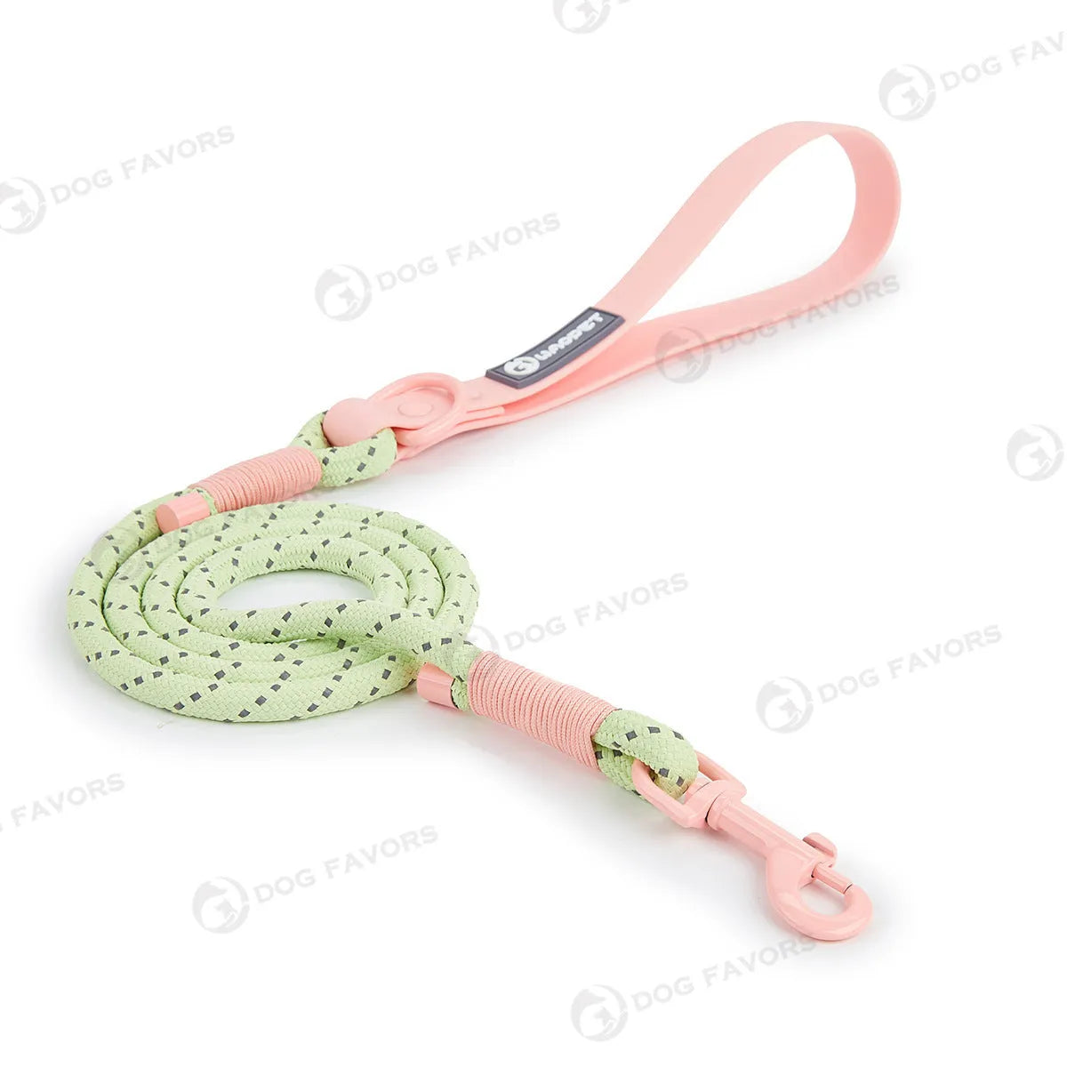 Solid colour PVC dog hand holding rope in crimson purple yellow or taoyao green showing 120cm length