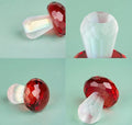 Colourful crystal mushroom decoration in geometric design measuring 40 by 53 millimetres