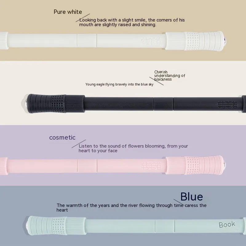 Student spring pen in black with storage tube for finger balance training