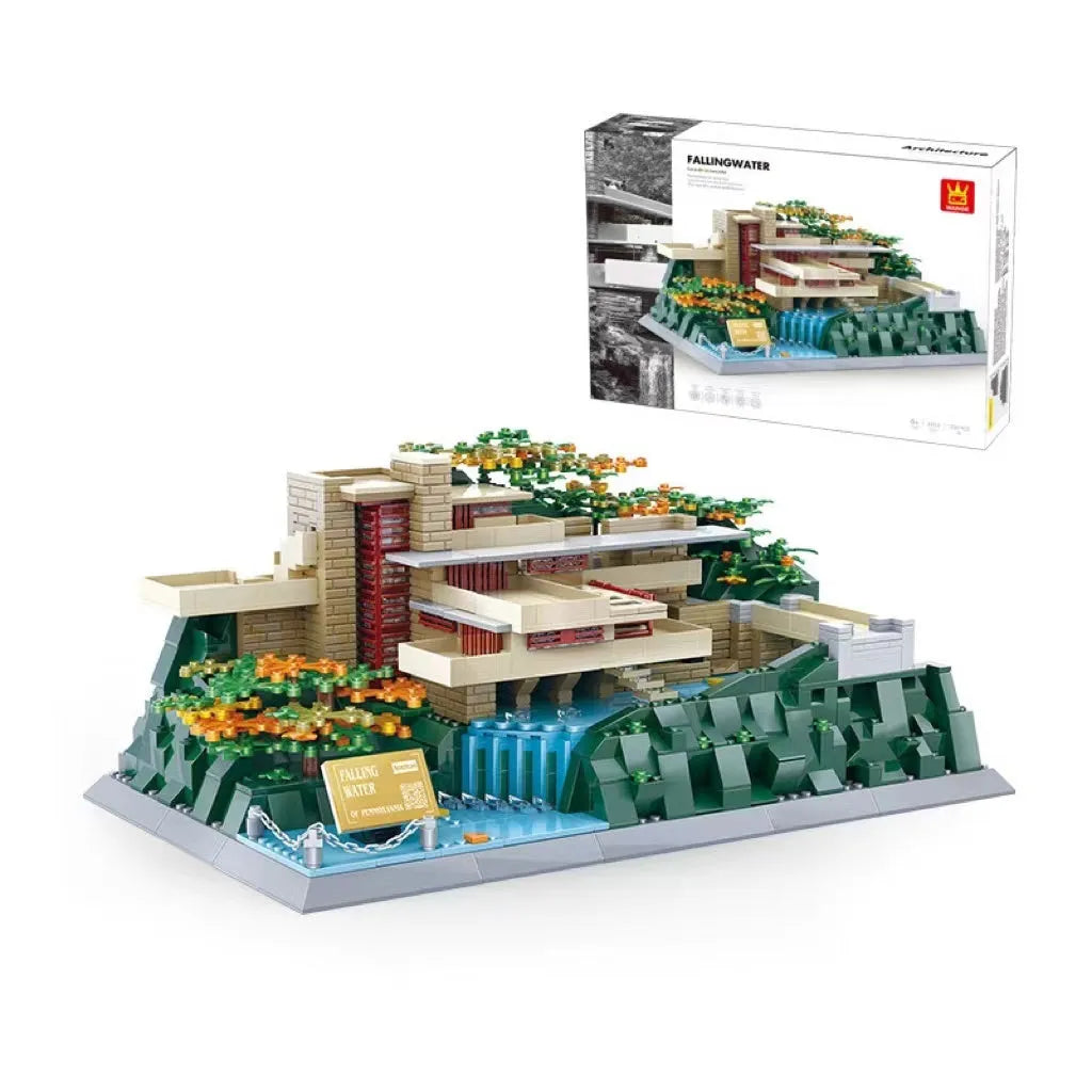 Wange building block street view set with landmark pieces including Eiffel Tower and Big Ben