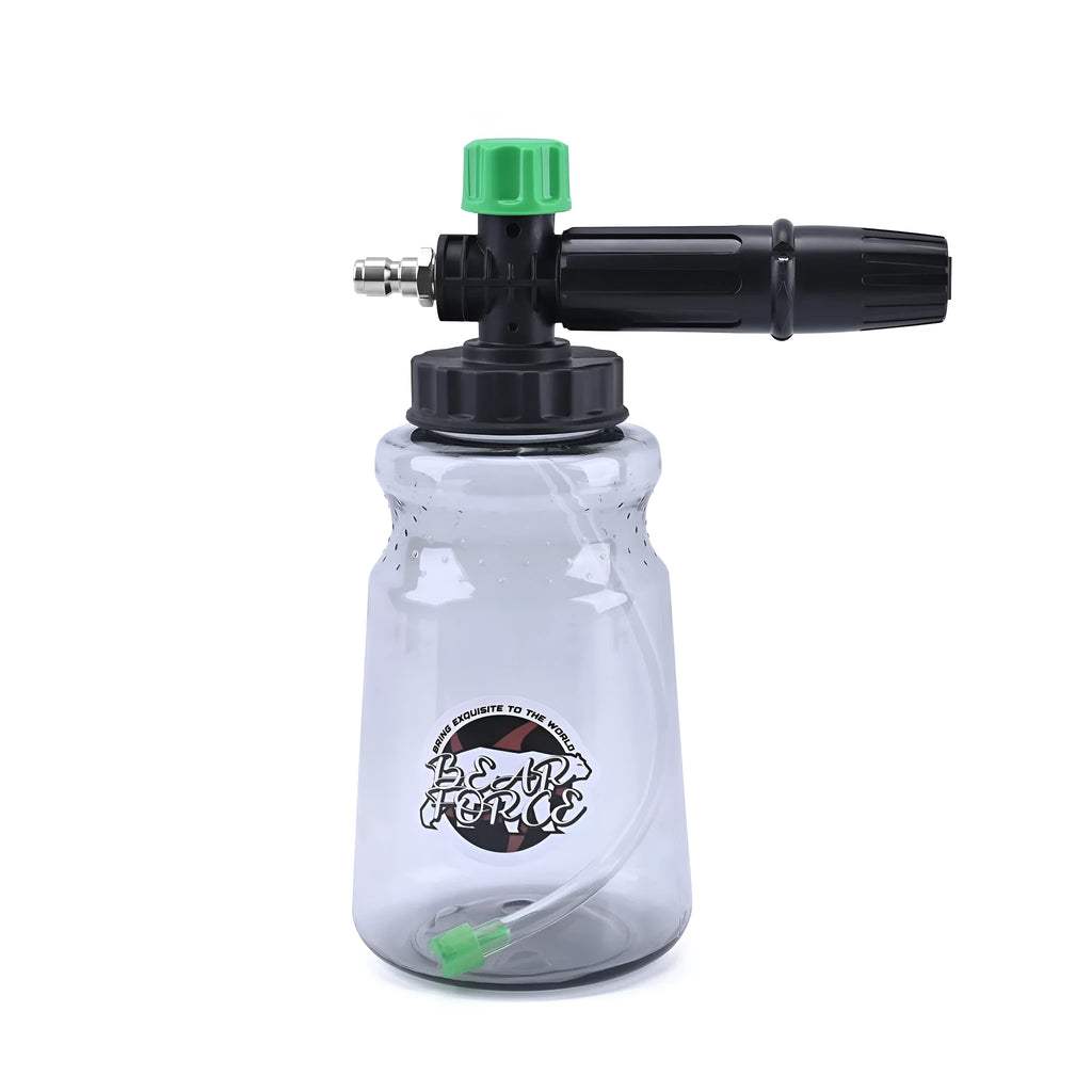Small green high pressure car washing bubble watering can with ABS handle and copper spray core, 13x10x17cm