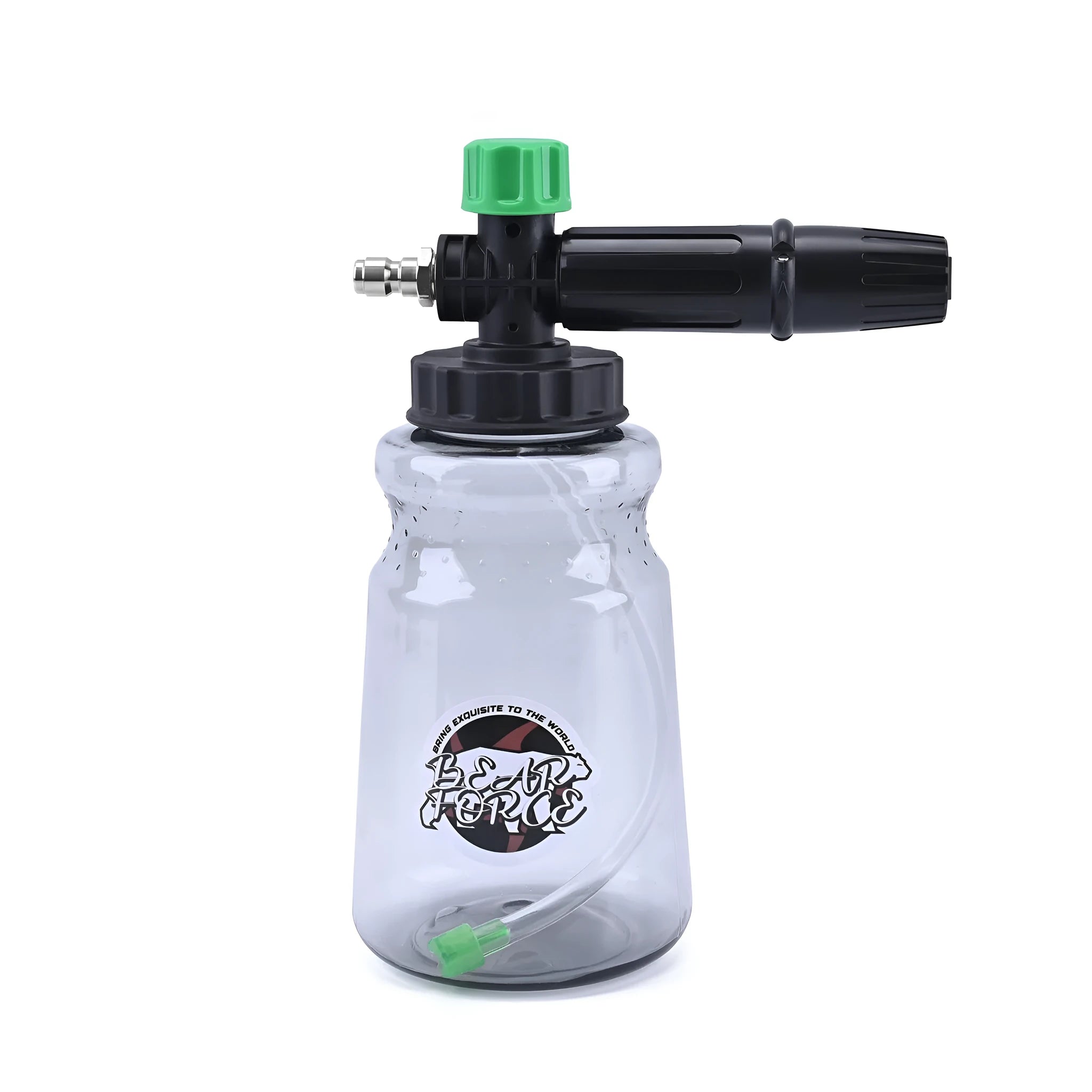 Small green high pressure car washing bubble watering can with ABS handle and copper spray core, 13x10x17cm